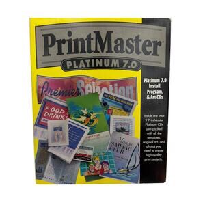PrintMaster Platinum 7.0 Premier Edition PC Software 9 CD Set Windows 95/98